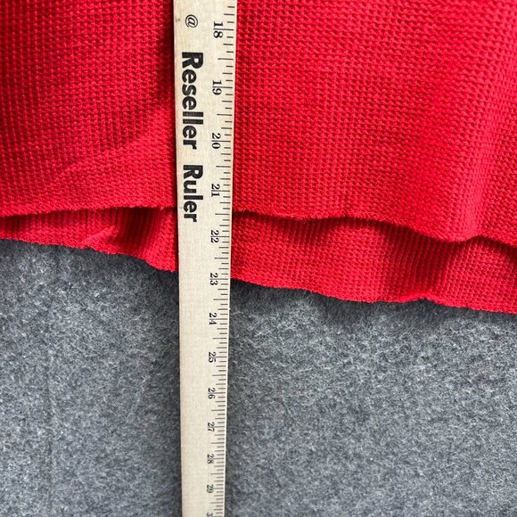 Vans Shirt Womens Small Red Waffle Knit Cropped Top Thermal Long Sleeve - Picture 7 of 10